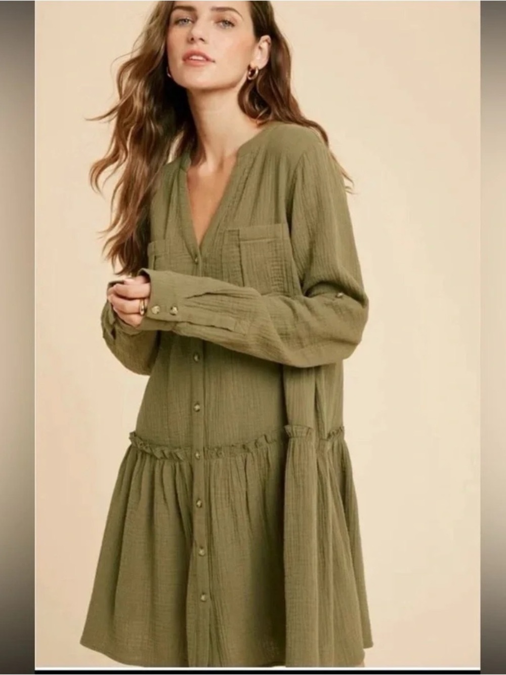 Anthropologie Maeve Katie Textured Utility Tunic Dress Size 6